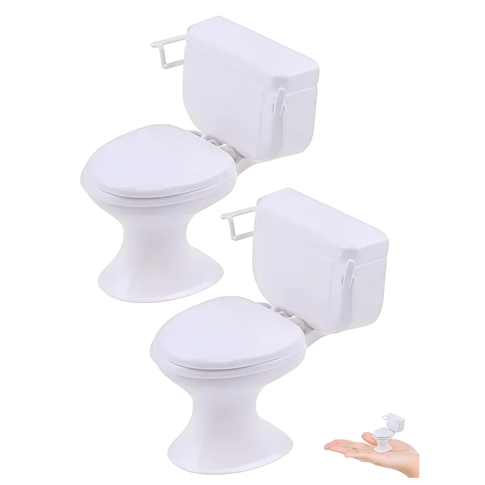 2Pcs White Plastic Decoration 1:12 House Toilet House Bathroom Furniture Mini Toilet Cake Decoration for House Accessories Dollhouse Décor
