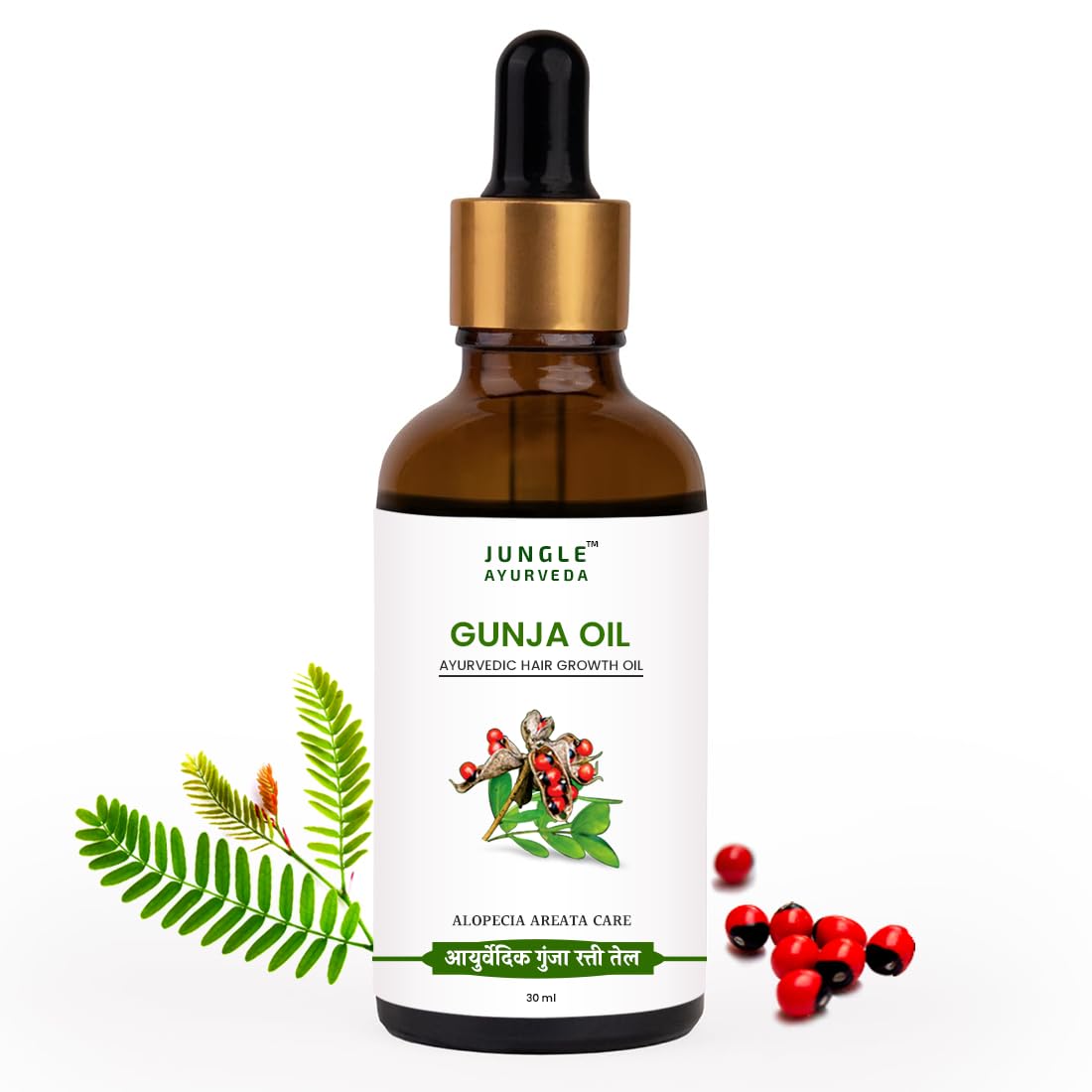 Gunja Haircare Oil - 30ml | Alopecia Areata & Beard for Men and Women Ayurvedic Hair Oil | With Amla, Gunjadi, Camphor, Jatamansi & Bhringraj-image-18