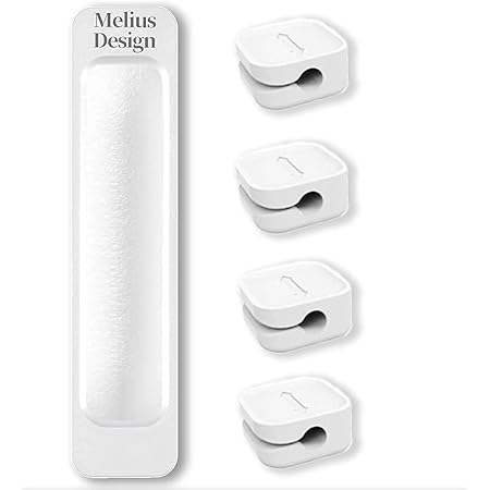 Melius Design マグネットケーブルホルダー 強力マグネット大口径ケーブル対応 ケーブル まとめる ケーブル 収納 (ホワイト)