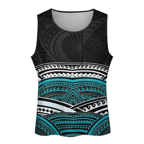 JooMeryer Polynesian Tank Top for Men Tribal American Samoa Printed Workout Gym Muscle T-Shirt4