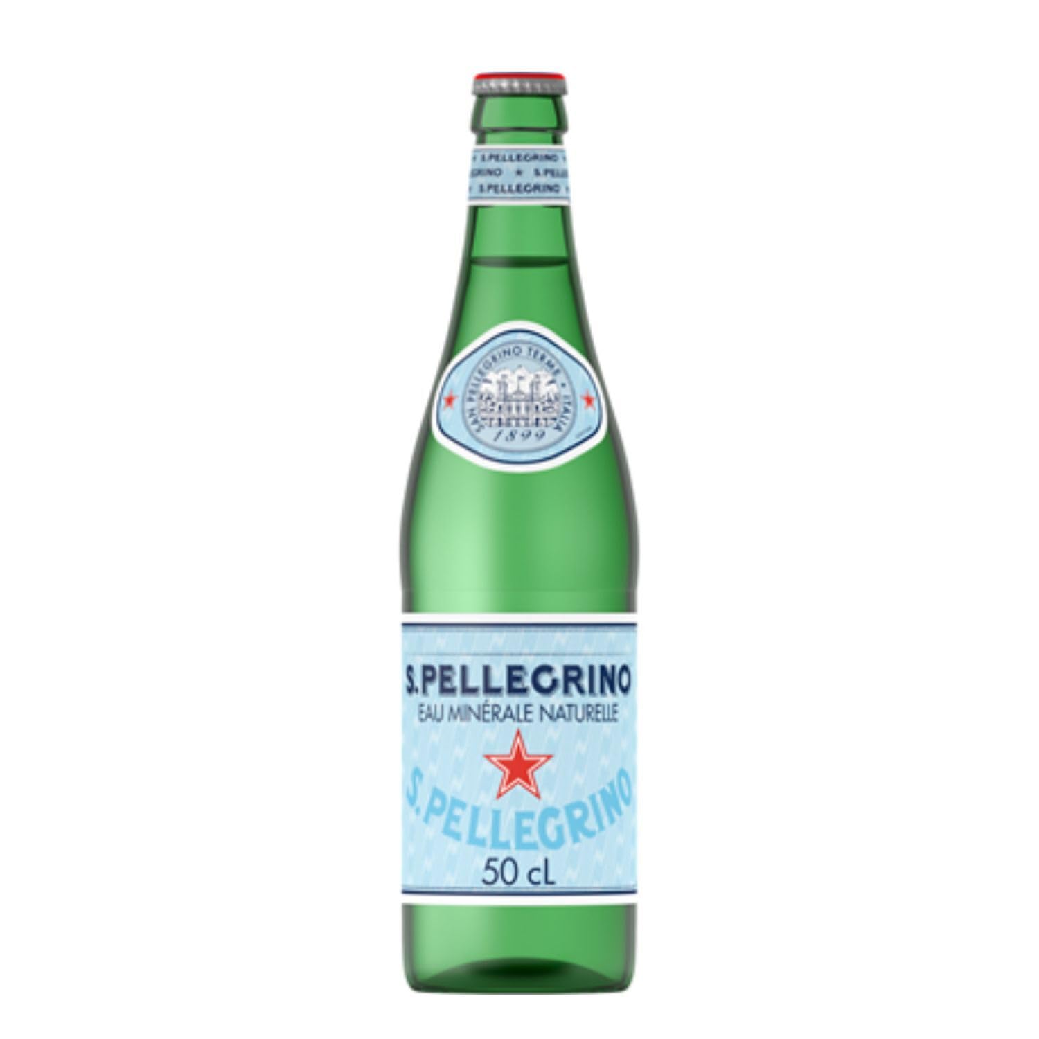 San Pellegrino - Eau minérale naturelle gazeuse (bouteille en verre) - 20 x50 cL