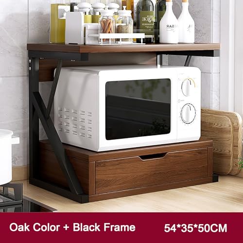 Grille de four à micro-ondes double couche en acier Z de 54 cm brun