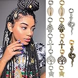 12 PCS Hair Jewelry for Braids Dreadlock Accessories Adjustable Hair Cuffs Vintage Antique Bronze...