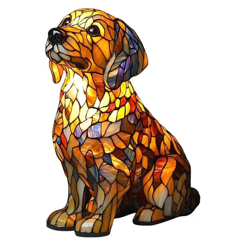 Dog Lamp, Dog Series Art Night Light – Cute Pet Dog Themed LED Tabletop Lamp,Small Retro Resin Night Light,Vintage Animal Home Decor for Bedroom and Fun Gift for Dog Lovers, Golden Retriever A