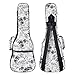 CLOUDMUSIC Soprano Ukulele Case Hawaiian Palm Tree and Coconut Ukulele Backpack 10mm Padded