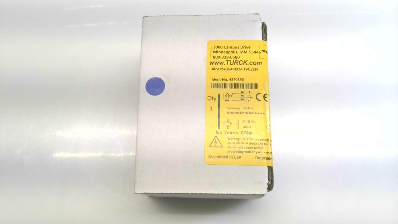 TURCK BI2-CRS260-AP4X2-H1141/S34 2 LEDS, WELD FIELD IMMUNE, 2MM RANGE, 26MM PROBE LENGTH, EUROFAST M12 MALE, EMBEDDABLE, INDUCTIVE, STRAIGHT, 10-65 VDC, NORMALLY OPEN, STANDARD, ROTATABLE, CYLINDER PO