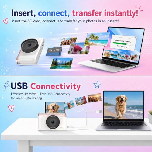 Image of 4K Digital Camera 75MP Autofocus Vlogging Camera, WiFi Compact Point and Shoot Camera 3 Inch 180Flip Screen, 16X Zoom Anti-Shake 32GB SD 2500mAh Battery for YouTube Teens Beginners Travel Photography