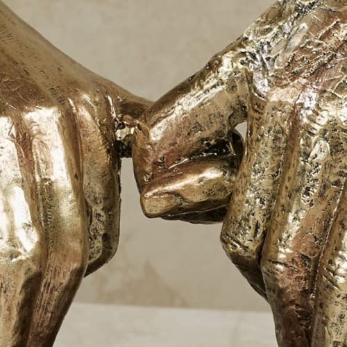 Estatua de manos en gesto duradero Oro y bronce miniatura 5