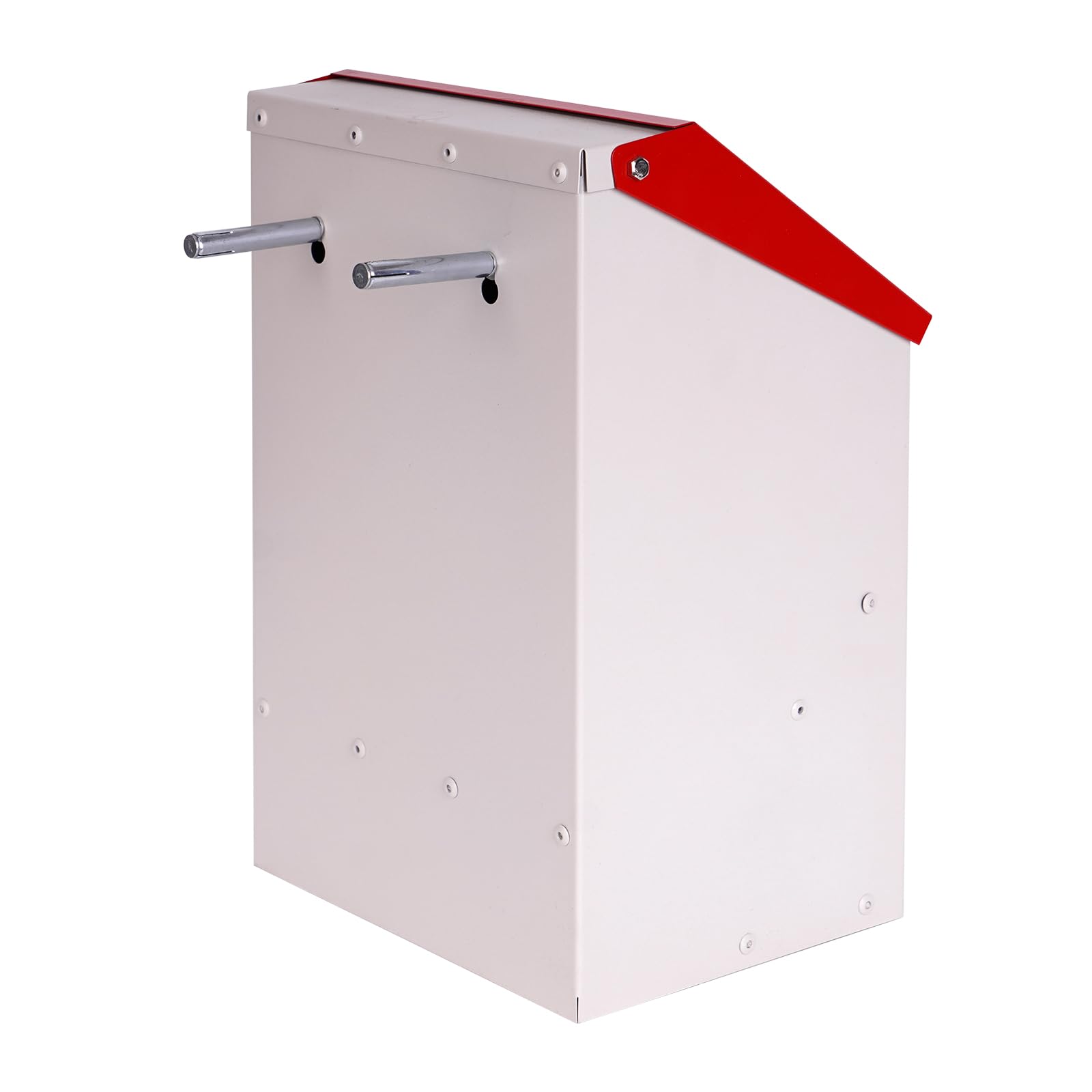 4.5kg Mangiatoia Automatica per Pollo In Acciaio Inox Appendere Mangiatoia Galline Automatica Senza Sprechi Alimentatore Automatico per Pollame Pollo Anatre Oche (Rosso)
