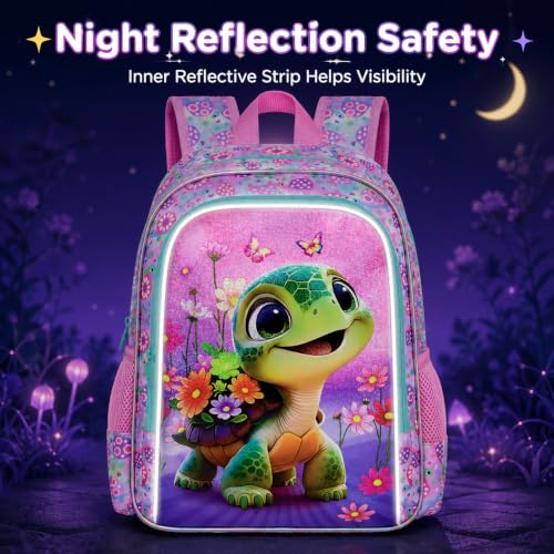 Image of AGSDON 3PCS Kids Backpack for Girls, 16 inch Preschool Elementary Water Resistant School Bag, Girl Backpacks Set with Lunch Box Pencil Case