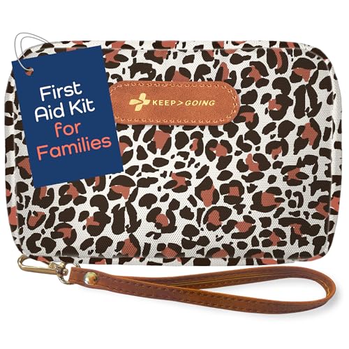 Image of Keep Going Travel First Aid Kit for Kids – 130 Pc.for Purse, Diaper Bag, Backpack, & Suitcase, with Latex-Free Bandages – 7 x 5 x 2 in. Travel First Aid Kit TSA-Approved