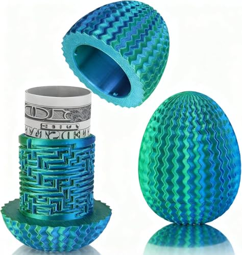 Mystery Egg Puzzle Box Easter Gifts for Him Her Easter Eggs Money Maze Puzzle Box for Cash Gifts 3D Printed Brain Teaser Puzzle Toy for Adults Teens Novelty Birthday Gift