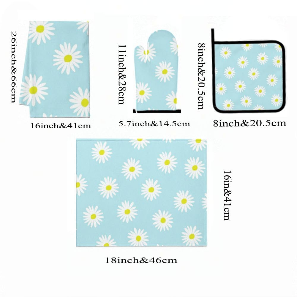 9PCS Cute Daisy 1 Cucina Decor e Accessori Set