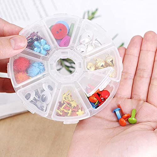 Image of lasenersm 2 Packs Diamond-Paint-Art Storage Box 8 Grids Diamond-Paint-Art Container Plastic Round Bead Storage Containers Jewelry Organizer Storage Container Nail Art Storage Case, Transparent