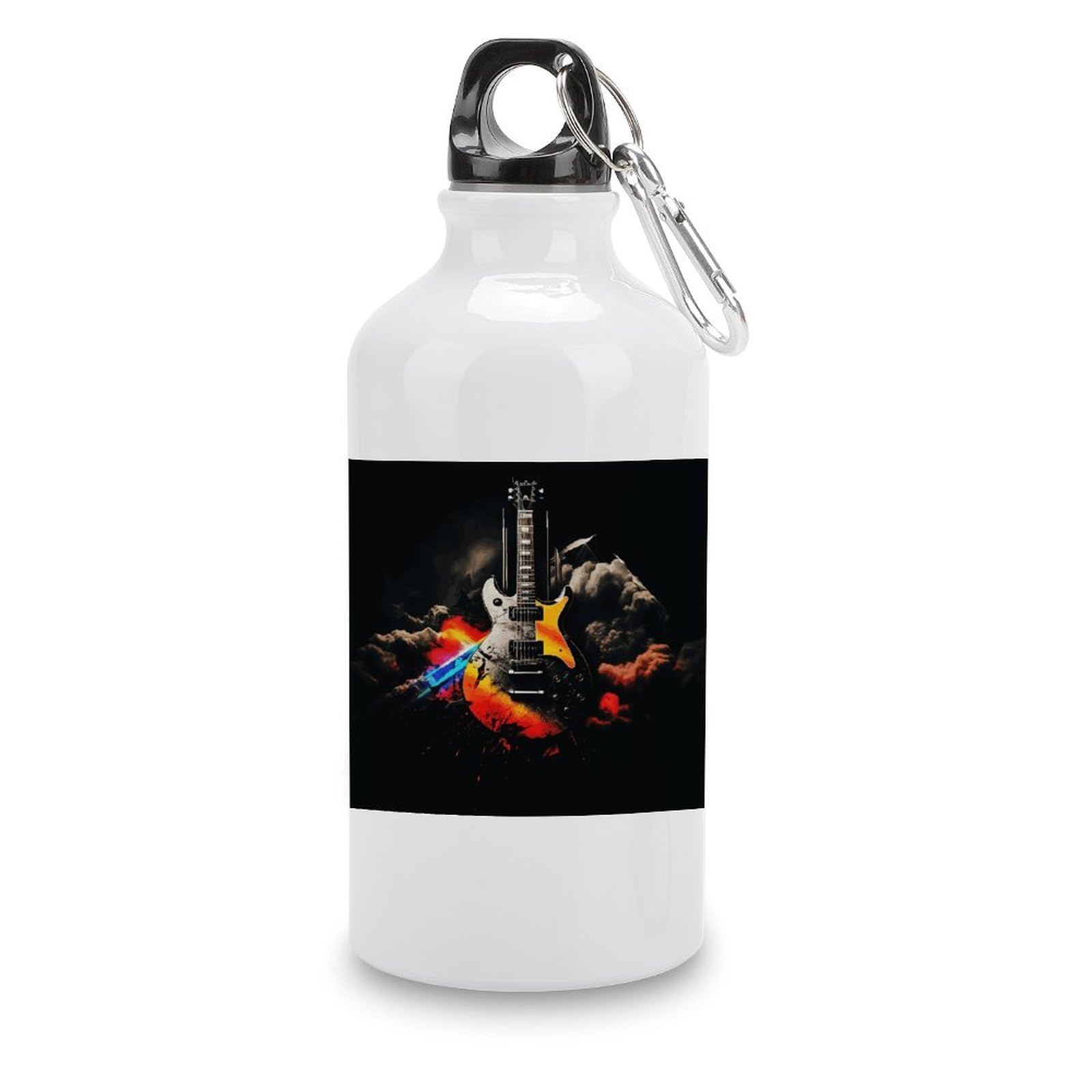 Rock Music Water Bottles Sublimation Aluminium Water Bottle with Lid&Hook Lightweight Leak Proof Travel Bottles Reusable Sports Water Bottle Hydration Flask for Outdoor