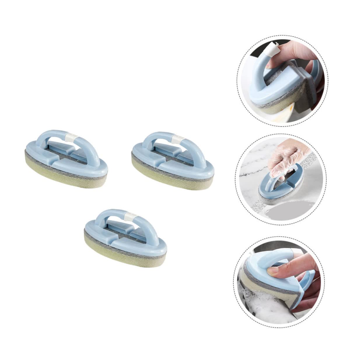 Schwämme, 3-teilige Schwamm-Scheuerbürste, Komfortgriff, Reinigungsbürste for Pool-Schwimmbadbürste, Klappbürste, Hand-Scheuerbürste
