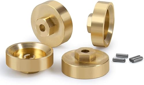 Miniatura 7 de RCLions 4 unids Heavy Duty latón rueda hexagonal adaptador 0.197 in para AXIAL SCX24 AXI90081 AXI00001 AXI00002 1:24 RC Crawler Actualizaciones de