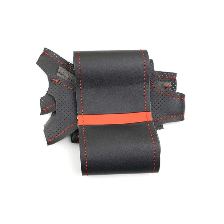 Funda Volante Para Benz Para R-Class R320 2009-2013 Protector Volante Coche Embellecedor Perforado Coche Cubre Volante(Red line-Red bar)