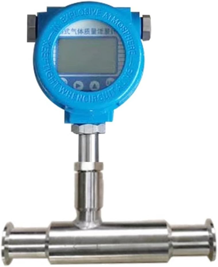 VACIER Digital Gas Flow Meter Clamp Connection For Carbon Dioxide Compressed Air Oxygen Hydrogen SS304 4-20mA RS485 Flowmeters (Color : DN32)
