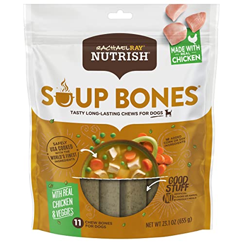 Rachael Ray Nutrish Soup Bones Dog Treats, Chicken & Veggies Flavor, 11 Count (Pack of 1)