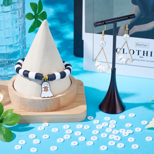SUNNYCLUE 1 Box 1000Pcs+ White Heishi Beads Clay Beads 8mm Heishi Clay Bulk Flat Disc Vinyl Spacer Loose for Jewellery Making DIY Bracelets Necklaces Supplies - Image 4