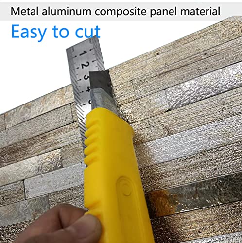 Ymmxge 5-Sheet Peel And Stick Backsplash Metal Tile，Stick On Kitchen Bathroom Walls Self-Adhesive Aluminum Mosaic (5, Metallic Beige) #TOP5