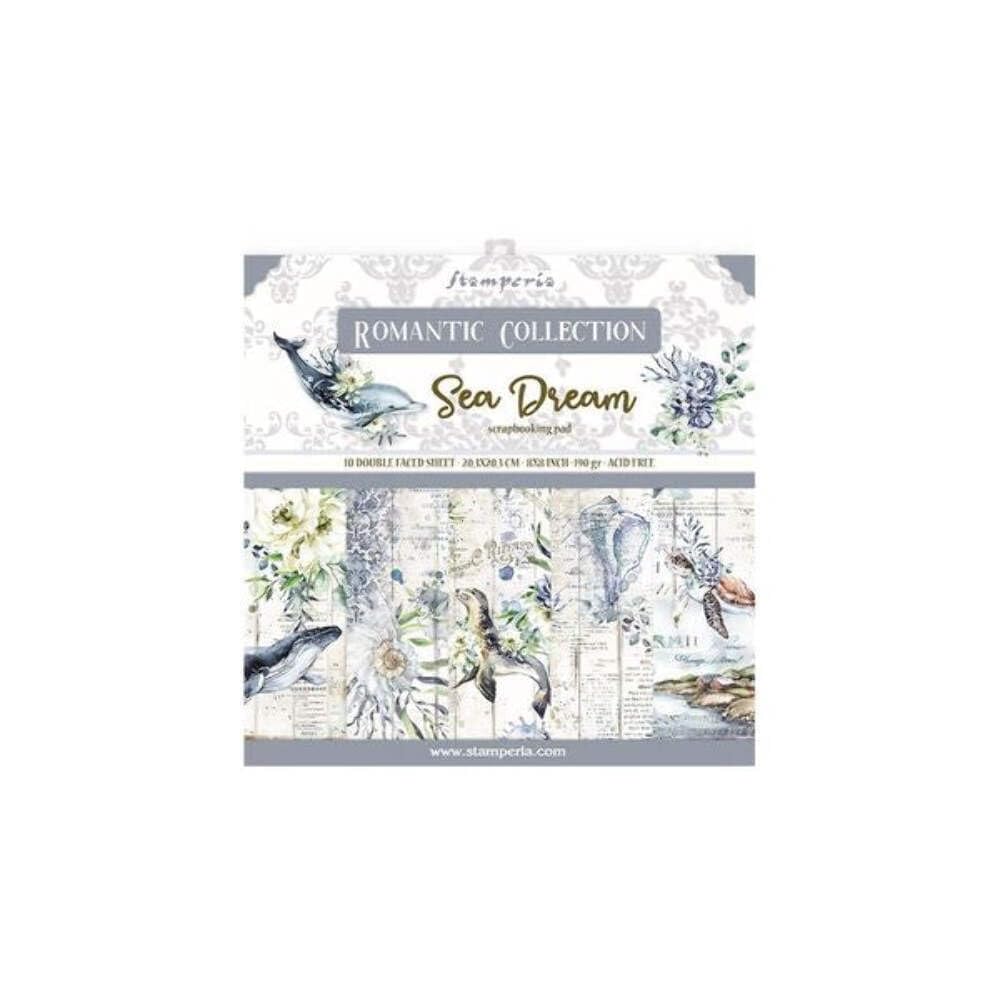 STAMPERIA INTERNATIONAL, KFT Stamperia-Mini Scrapbooking Pad-Romantic Sea Dream, Multicoloured, 8 x 8 inches SBBS35