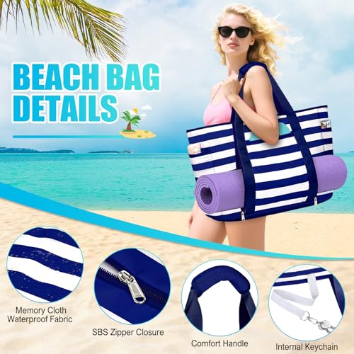 Image of Extra Large Beach Bags for Women Waterproof Sandproof Beach Tote Bag