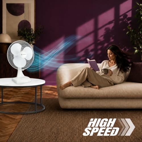 Image of SINGER Brissa 12 High Speed Table Fan 115W | 100% Copper Motor | 2100 RPM | 100 CMM Air Delivery | 3 Speed Control | Silent Operation | Adjustable Height | 2 Years Warranty | ISI Certified