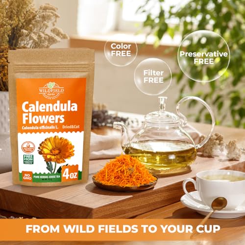 Image of 4 oz. Calendula Tea Dried Calendula Flowers Herb Herbal Marigold Tea - 113g Herb