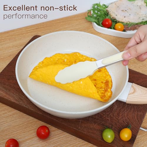 Image of Ceramic Cookware Sets 15PCS Pots and Pans Set Non Stick (white15) | Fashion House Warming Gift Easy Clean Suitable For Beginners