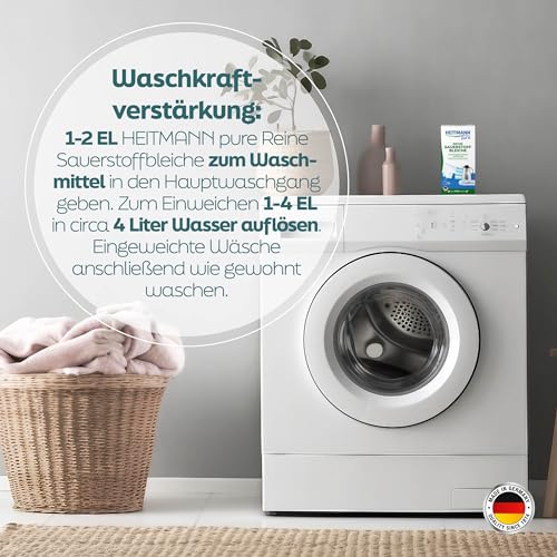 Foto von HEITMANN pure | Reine Sauerstoffbleiche 350g | Hygienische Haushaltspflege | Gegen Flecken und Gerüche | vielseitig im ganzen Haushalt | hochkonzentriert, leistungsstark und biologisch abbaubar