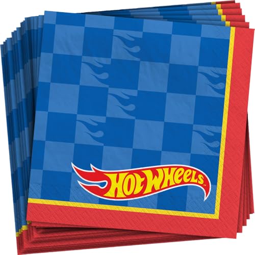 Serviettes Hot Wheels multicolores jetables et absorbantes pour décoration de table