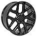 OE Wheels CV98B 22x9 Snowflake Wheels - Gloss Black 22 Inch Rims, 6x139.7 Wheels - Optional TPMS & 285/45R22 Tires and Rims Packages - Fits GM Trucks & SUVs (Single Rim)