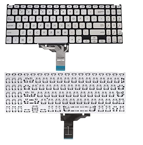 Image of Silver Colour Flex Cable Keyboard Compatible for Asus Vivobook 15 X515DA x515EA X515JA X515FA X515MA X515UA X515EANS X515EP X515EPN X515JAB X515JANS X515JP X515KA X515MANS Series Laptop