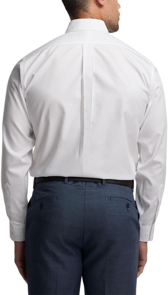 Paul Fredrick Men's Tailored Fit Cotton Non-Iron Pinpoint Cotton Dress Shirt - Image 5