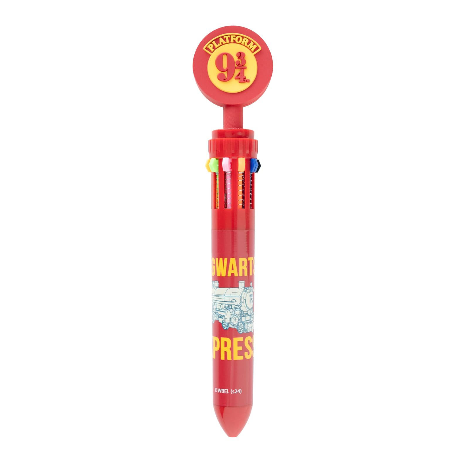 Grupo Erik Multicoloured Pen - Harry Potter Gifts Under 10 Pounds | 10 In 1 Ballpoint Pen With 3D Topper - 10 Colours Pens, Back To School Stationery Supplies | Harry Potter Stationery