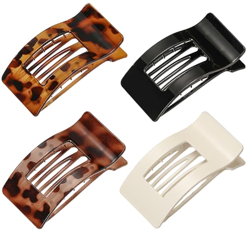4 Pack Flat Hair Clips for Women, Large...