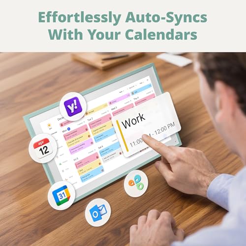 Image of Dragon Touch 15.6 inch Digital Calendar & Chore Chart - Interactive Touchscreen Smart Family Planner,Digital Picture Frame for Mom, Women, Christmas & Weddings Green