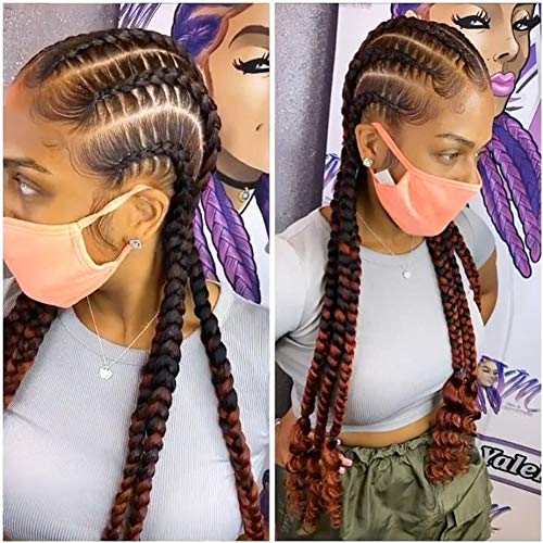 28 Inch Braiding Hair Pre Stretched Braiding Hair 6 Packs Multiple Professional Prestretched Braiding Hair Hot Water Setting Synthetic Hair Braids (28 inch, 1B-BUG)