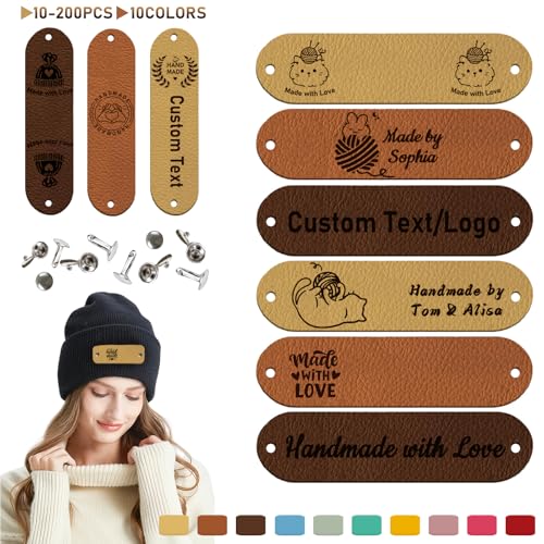 Custom Leather Tags for Crochet...