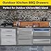 Garvee 24 x 6.5 in Outdoor Kitchen Drawers, Stainless Steel SingleLayer Access BBQ Drawers with Flush Mount Handle, 24 x 6.5 x 23 in