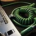 Aestivate 16ft/5m Coiled Guitar Cable Electric Instrument Cable Curly Instrument Cable Stretchable Straight to Straight Dual Straight Plugs(Green)