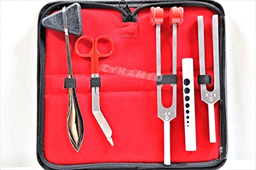 5 Pcs Reflex Percussion Taylor Hammer Penlight Tuning Fork C 128 C 512 5.5 Inches Lister Bandage Scissors Inches Cynamed