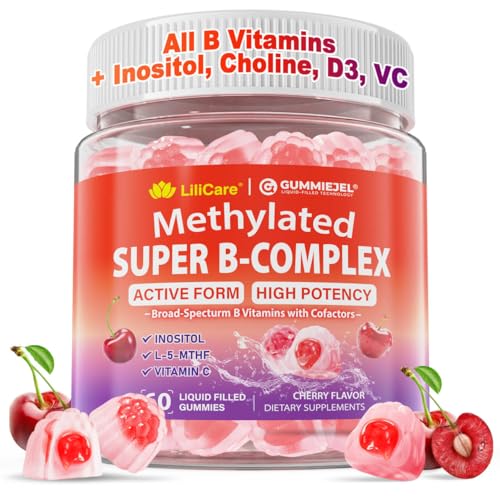 Image of Methylated Vitamin B Complex Gummies, Active Vitamins B, Sugar Free, 60ct | 12-in-1 Multivitamin w / 1000 mcg Methyl B12, 2000 mcg Biotin, Methylfolate, Inositol for Women & Men, Energy, Brain, Hair