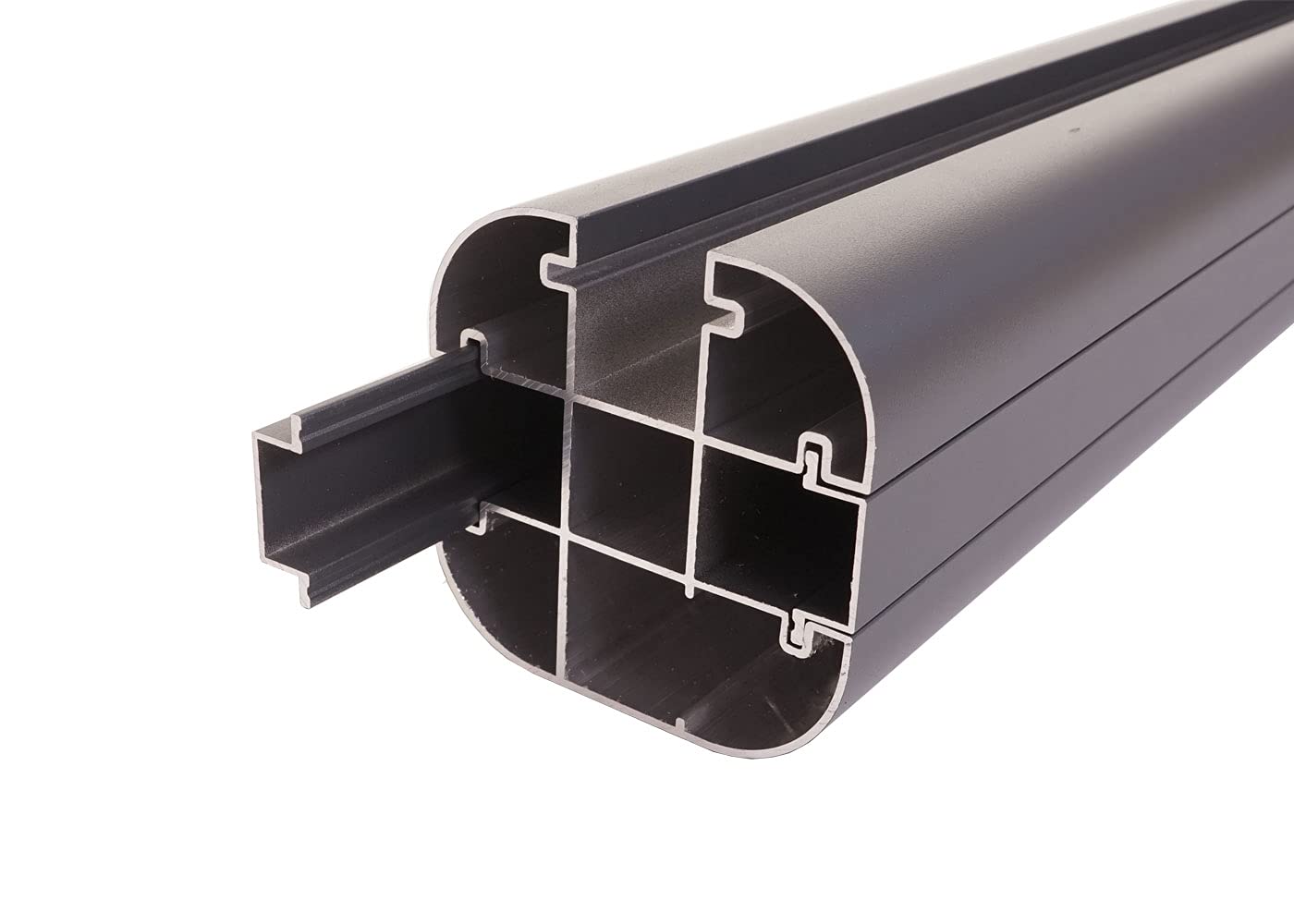 Mendler Aluminiowe słupki Sarthe-WPC, słupki słupki, system wtykowy - 98 cm, szare