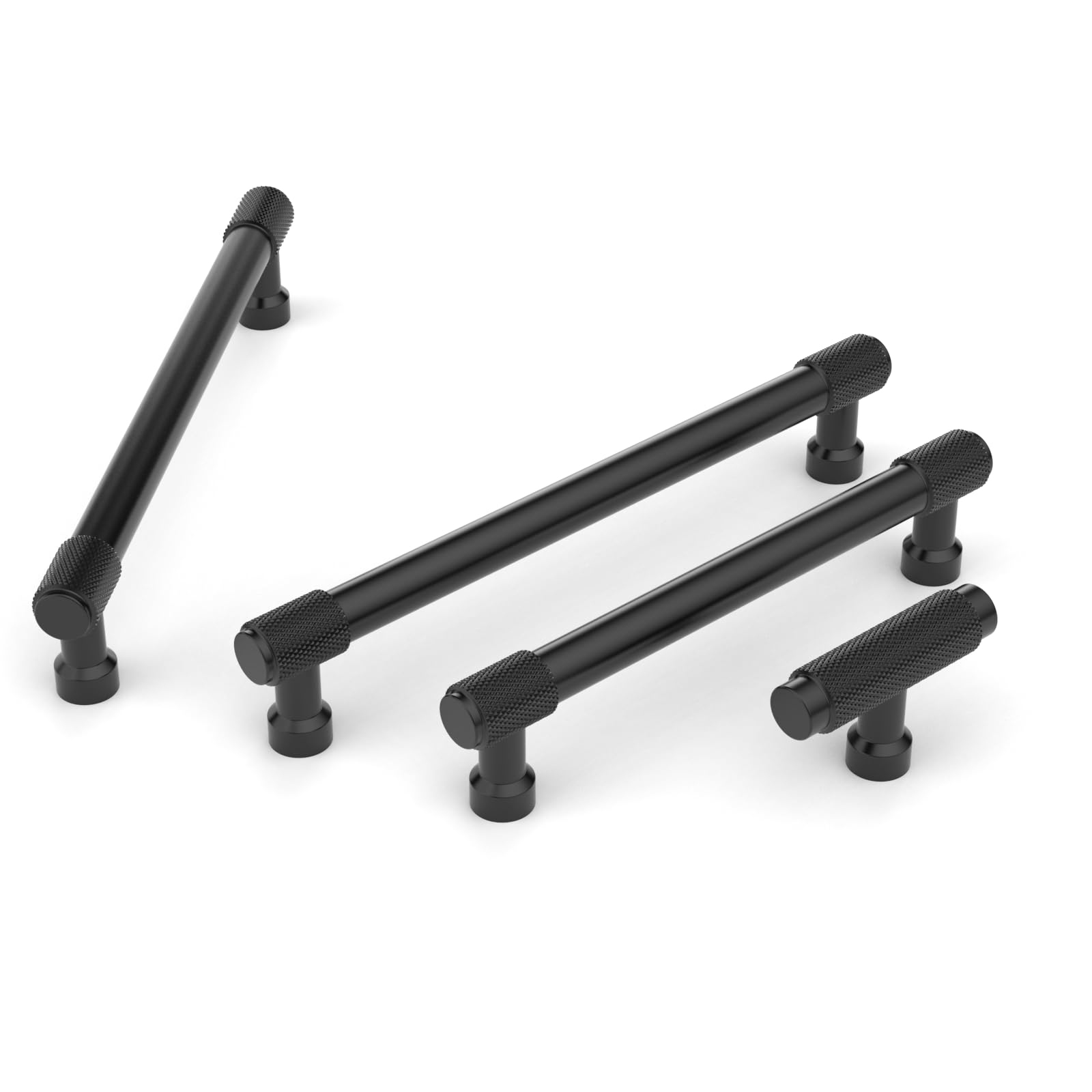 FURNIWARE 10 piezas Tiradores Armario Tiradores Para Cocina, perillas para cajones, Negro Mate de Gabinete Manijas de Morden de Muebles, para Cocinas, Oficina, Cajones