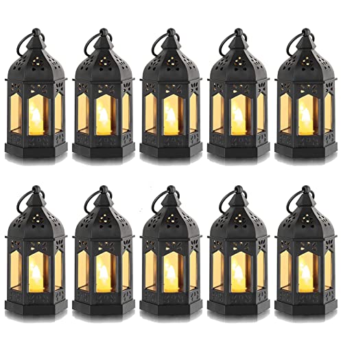 Mini Lantern with Flickering LED Candles Set of...