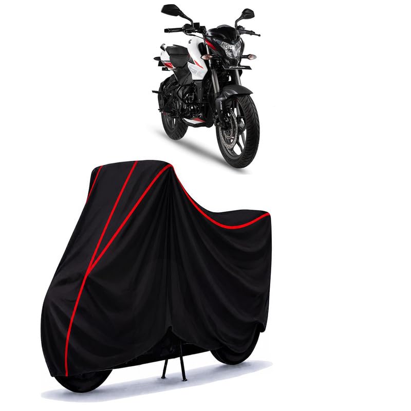 Image of Bajaj Pulsar NS 160 BS6 Water Resistant Bike Cover for All Motorcycles & Rain | Heavy Duty Taffeta Fabric | UV Protection, Dustproof, Scratchproof | All Weather Two Wheeler Cover with Elastic Bottom