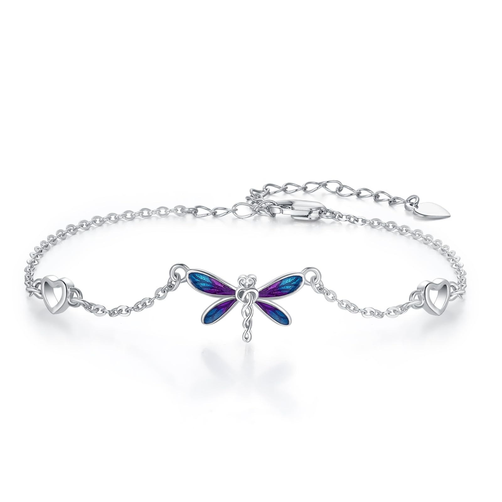 REDSUN Pulsera para mujer de plata de ley 925, alas de ángel/árbol de la vida/margaritas/delfines/gatos/corazón/mariposa/nudo celta, pulsera ajustable de 7 + 2 pulgadas para niñas, novia, esposa, mamá